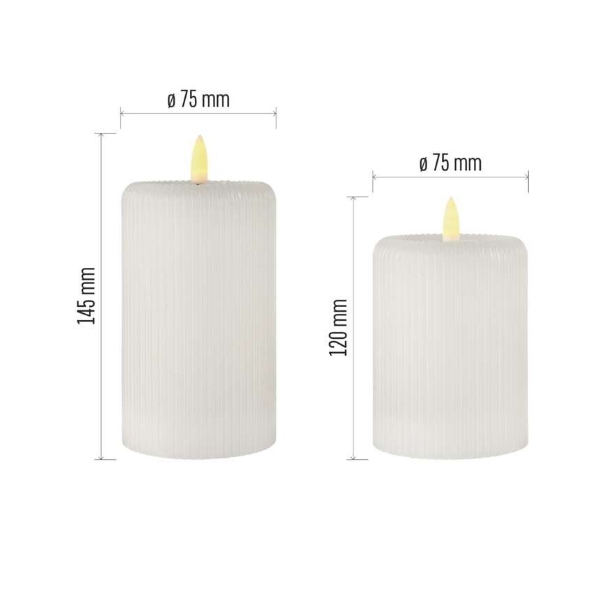 Lot de 2 bougies LED LED/4xAA + télécommande