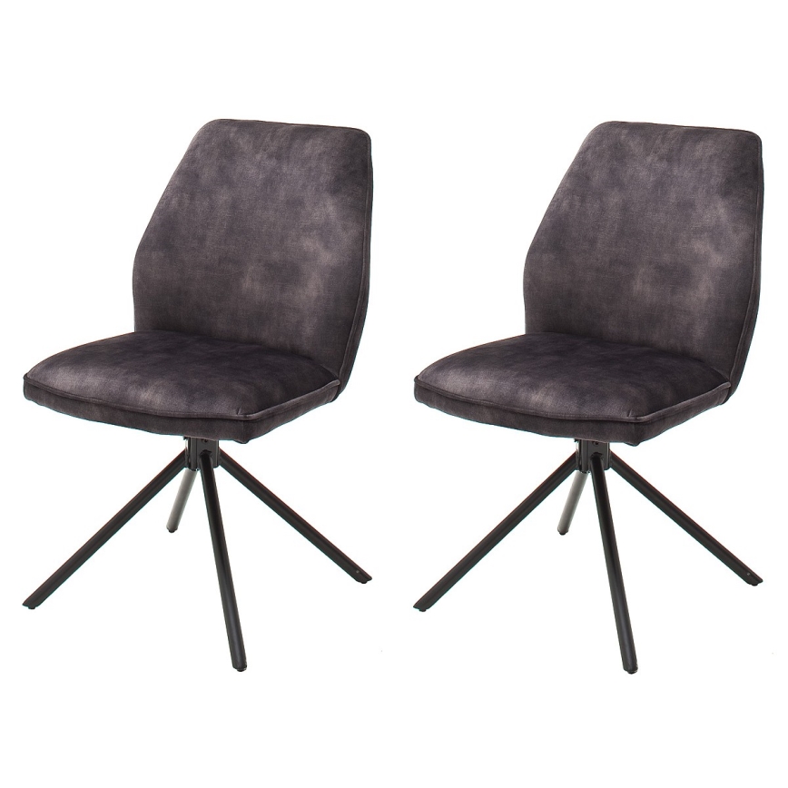 Lot de 2 chaises de salle à manger NEXORO, anthracite