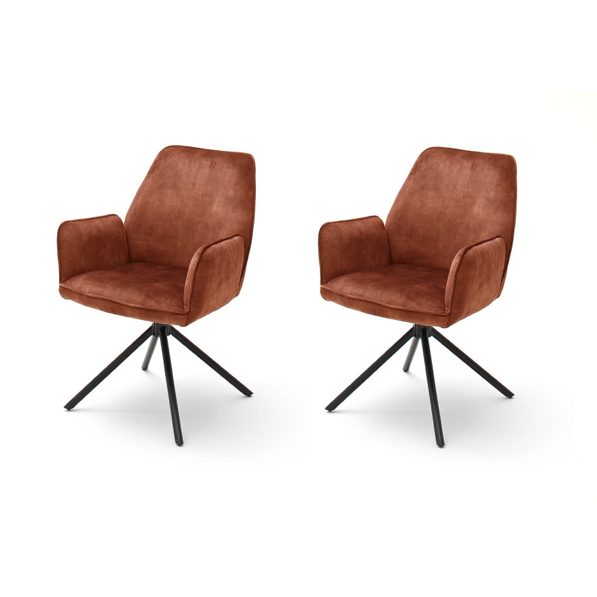 Lot de 2 chaises de salle à manger NEXORO, rouge