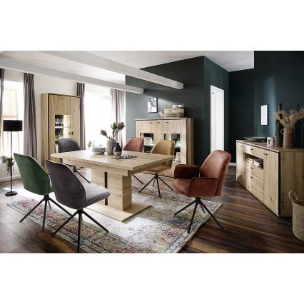 Lot de 2 chaises de salle à manger NEXORO, rouge