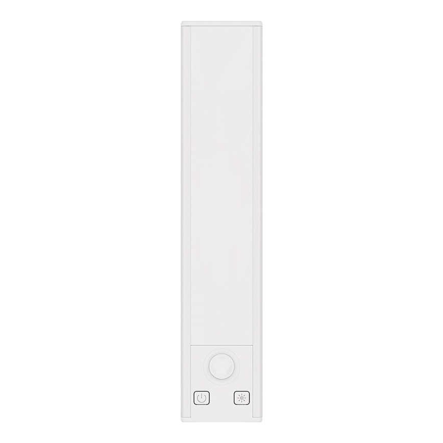 Lot de 2 lampes LED rechargeables pour mobilier VIRO, 1,2 W, 3,7 V, 800 mAh, 3000/4000/6500 K, 30 cm, blanc, avec capteur de mouvement et détecteur crépusculaire