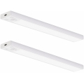 Lot de 2 éclairages LED rechargeables pour meubles avec détecteur de mouvement et capteur crépusculaire VIRO LED/1,2W/3,7V 800 mAh 3000/4000/6500K 30 cm blanc