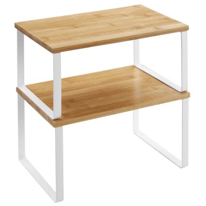 Lot de 2 étagères de rangement MARGE blanches/marron