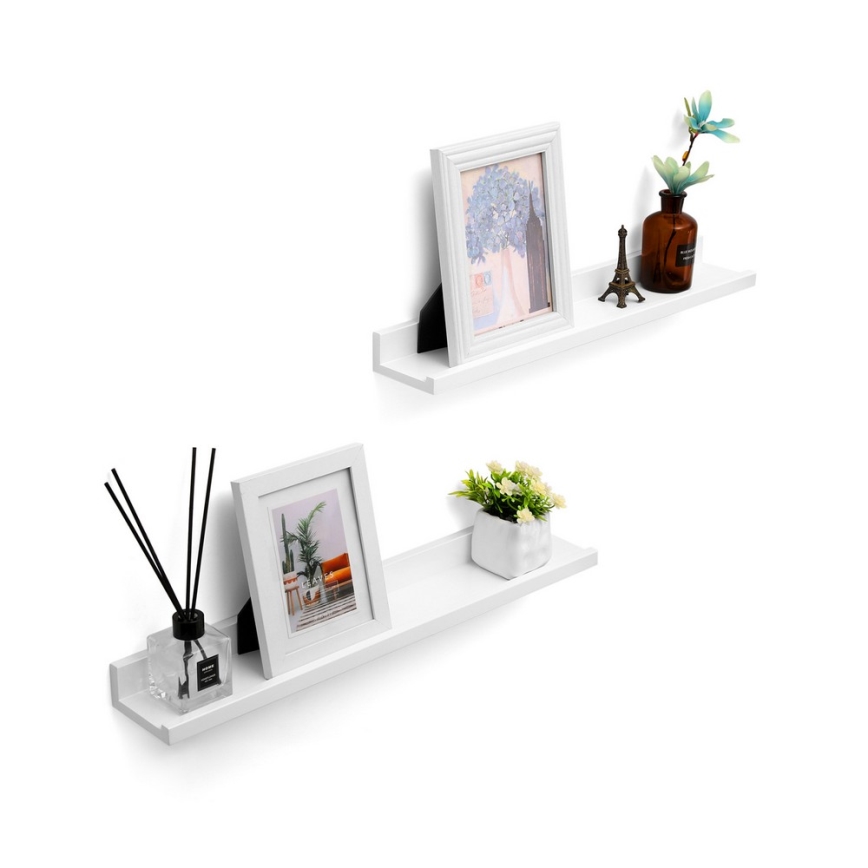 Lot de 2 étagères murales SHELFY, blanches