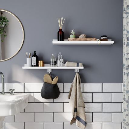 Lot de 2 étagères murales SHELFY, blanches