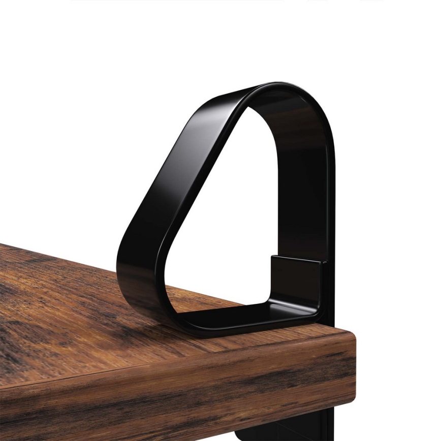 Lot de 2 étagères murales SHELFY marron/noir