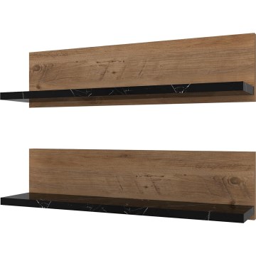 Lot de 2 étagères SHELFIE en pin/noir