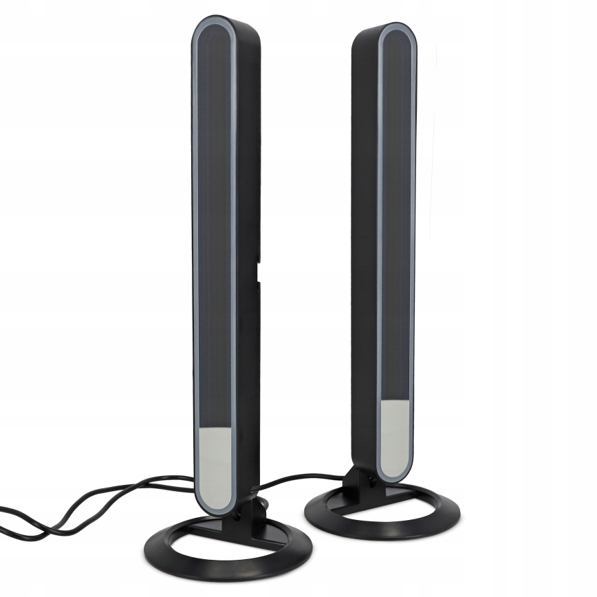 Lot de 2 lampes de table dimmables LED RGBIC LED/5W/5V noires + télécommande