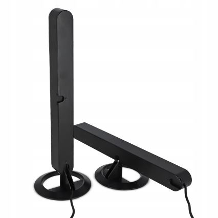 Lot de 2 lampes de table dimmables LED RGBIC LED/5W/5V noires + télécommande