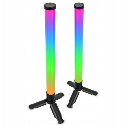 Lot de 2 lampes de table LED RGBIC dimmables, 5 W/5 V, noir + télécommande