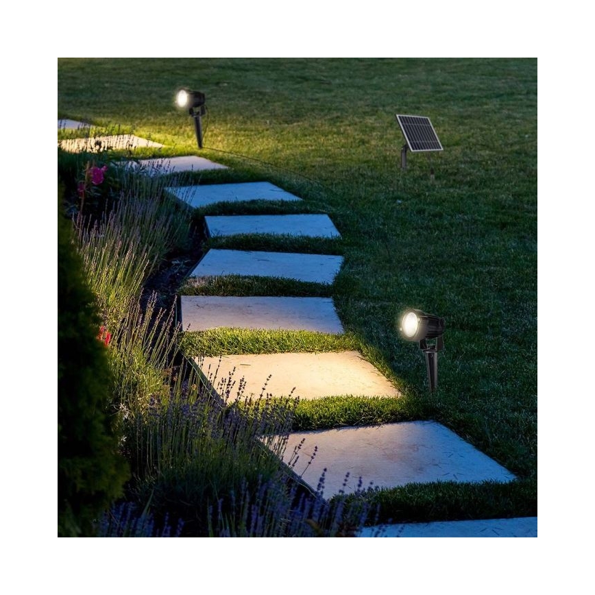 Lot de 2 lampes solaires d'extérieur LED 2xLED/1,2W/3,7V IP65 3000K 4000 mAh