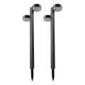 Lot de 2 lampes solaires LED 2xLED/1W/3,7V 1200 mAh 55 cm IP65 noires