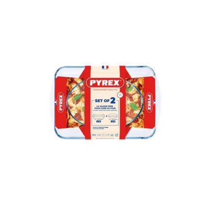 Lot de 2 plats Pyrex – 3,7 L et 2,2 L