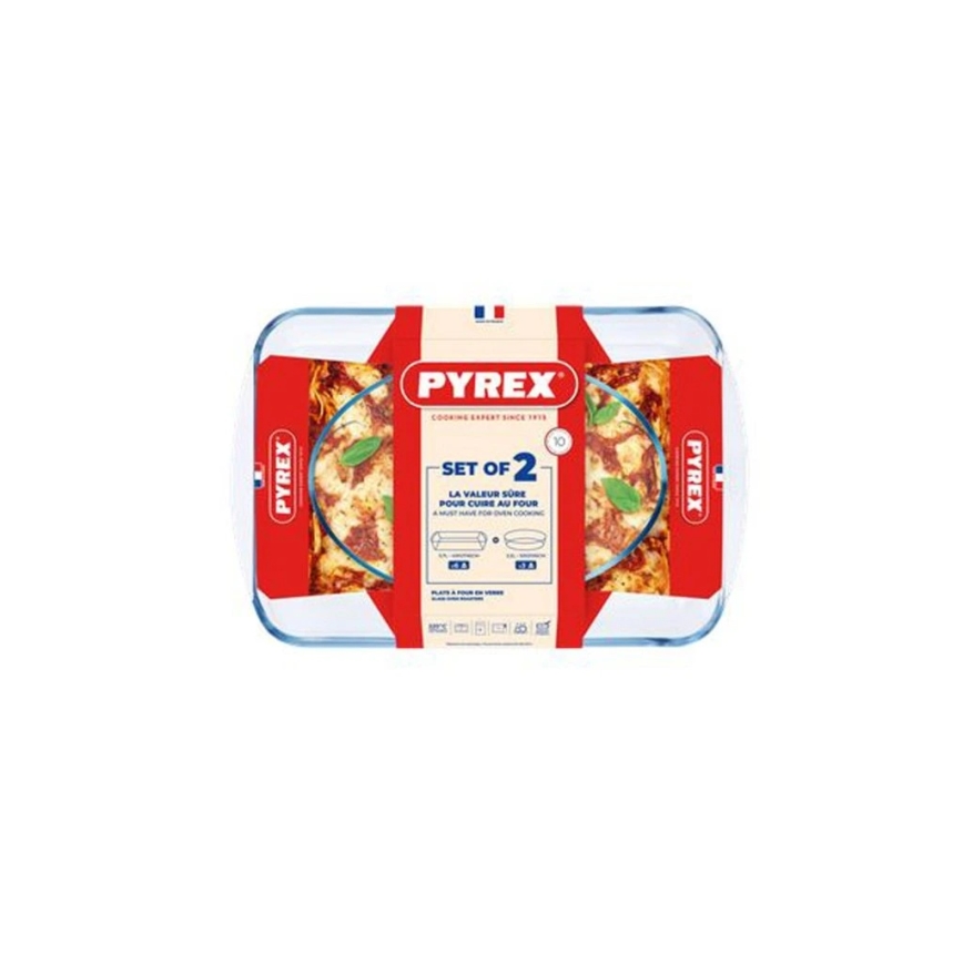 Lot de 2 plats Pyrex – 3,7 L et 2,2 L