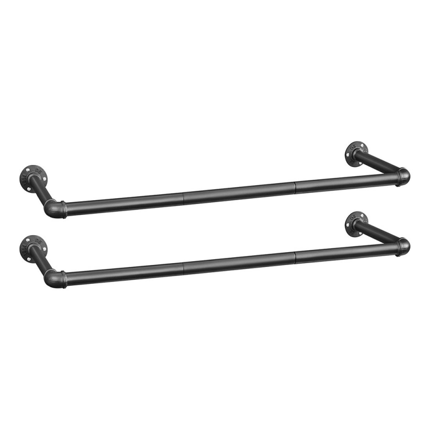 Lot de 2 porte-cintres muraux LINEA, noir