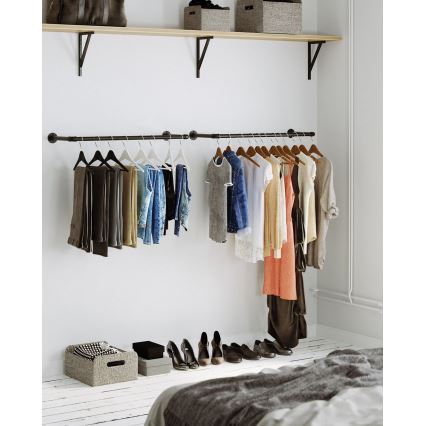 Lot de 2 porte-cintres muraux LINEA, noir