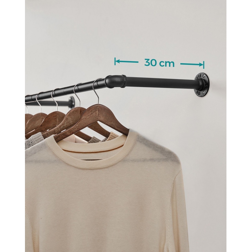 Lot de 2 porte-cintres muraux LINEA, noir