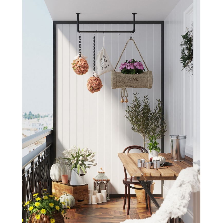 Lot de 2 porte-cintres muraux LINEA, noir