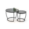 Lot de 2 tables basses AURORO vert/anthracite