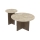 Lot de 2 tables basses PURO Ø 40/70 cm, noyer/beige