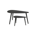 Lot de 2 tables basses SOLE 60/80 x 30/40 cm, noires