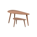 Lot de 2 tables basses SOLE 60/80x30/40 cm noyer