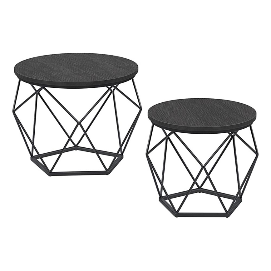 Lot de 2 tables basses TALIA noires
