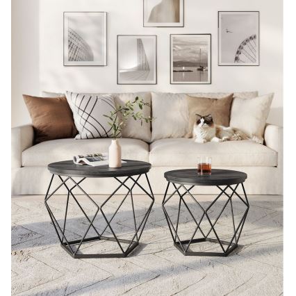 Lot de 2 tables basses TALIA noires