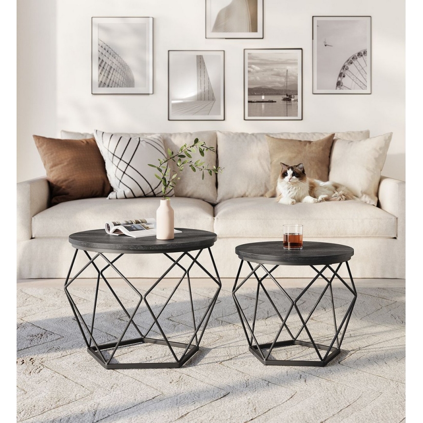 Lot de 2 tables basses TALIA noires