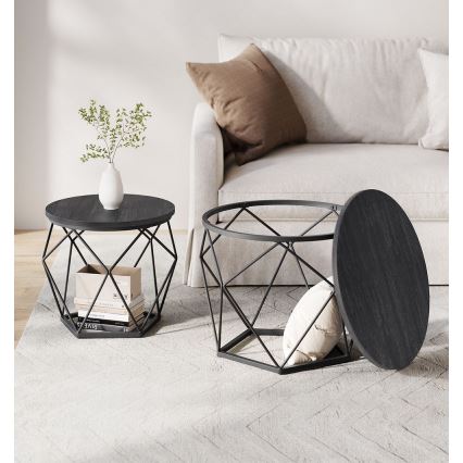 Lot de 2 tables basses TALIA noires