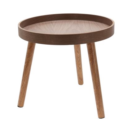 Lot de 2 tables basses VERDE Ø 60/38 cm, finition noyer