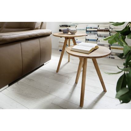 Lot de 2 tables basses VEYLOR, finition chêne