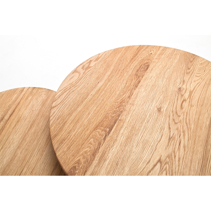 Lot de 2 tables basses VEYLOR, finition chêne