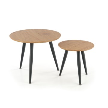 Lot de 2 tables basses ZENYA chêne/noir
