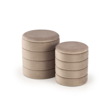 Lot de 2 tabourets PAX Ø 33/40 cm taupe