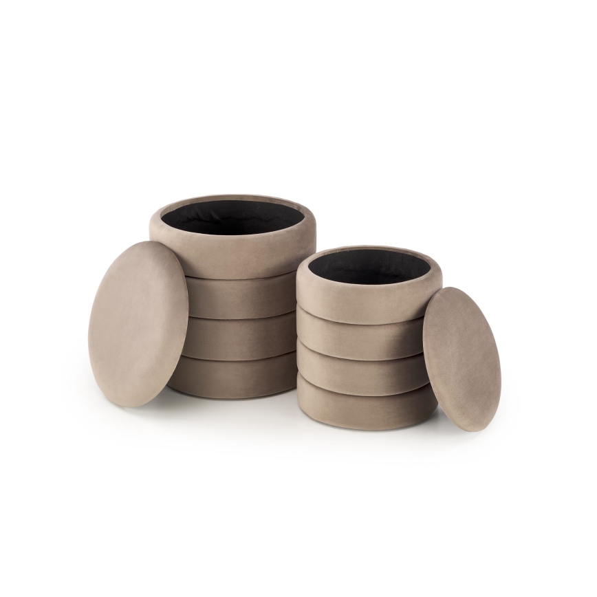 Lot de 2 tabourets PAX Ø 33/40 cm taupe