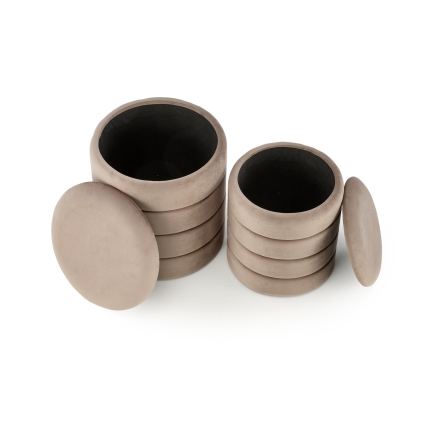 Lot de 2 tabourets PAX Ø 33/40 cm taupe