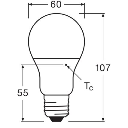 Lot de 3 ampoules LED A60 E27 — 8 W / 230 V / 3000 K - Osram