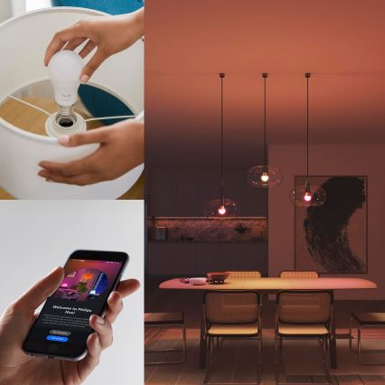 Lot de 3 ampoules LED dimmables Philips Hue White And Color Ambiance Essential E27/8W/230V 2200-6500K