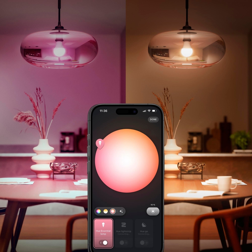 Lot de 3 ampoules LED dimmables Philips Hue White And Color Ambiance Essential E27/8W/230V 2200-6500K