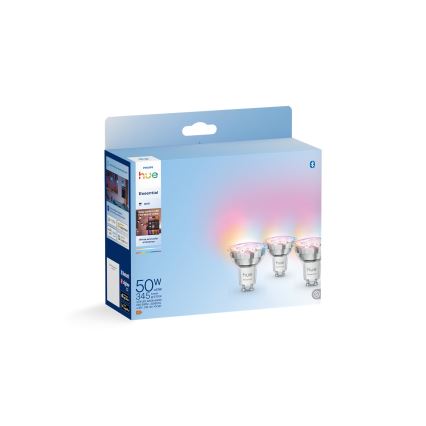 Pack de 3 ampoules LED dimmables Philips Hue White And Color Ambiance Essential GU10/4,7W/230V 2200-6500K