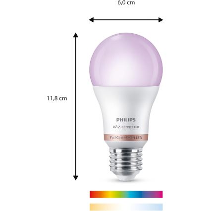 Lot de 3 ampoules LED RGB dimmables Philips SMART A60 E27/8,8W/230V 2200-6500K