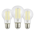 Lot de 3 ampoules LED vintage A60 E27/7,2W/230V 2700K - Eglo 110438