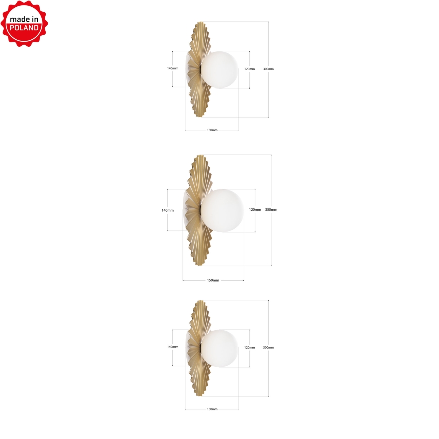 Lot de 3 appliques murales SUNPLISS 1xG9/10W/230V doré/crème