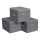 Lot de 3 boîtes de rangement zippées CURAN, grises