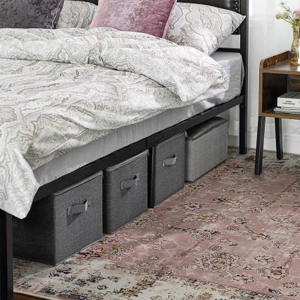 Lot de 3 boîtes de rangement zippées CURAN, grises