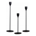 Lot de 3 bougeoirs noirs