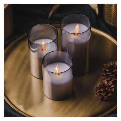 Lot de 3 bougies LED / 6xAA
