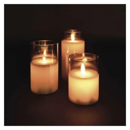 Lot de 3 bougies LED / 6xAA
