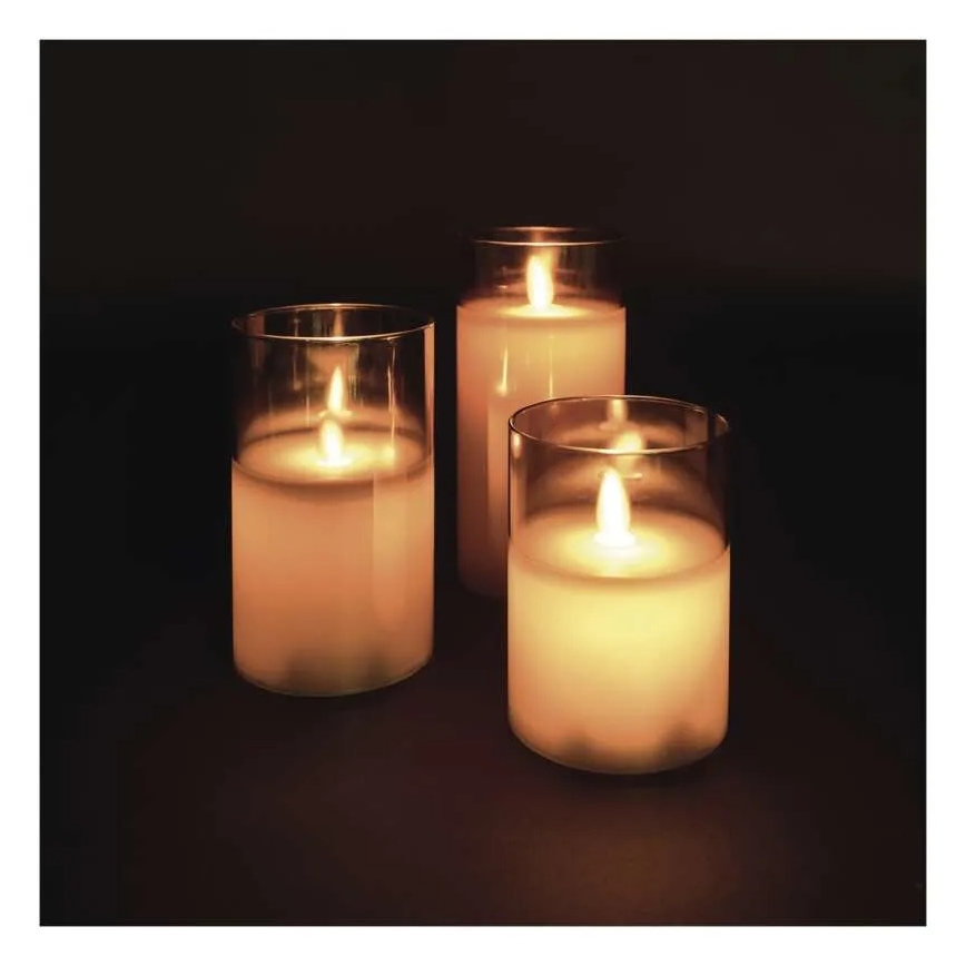 Lot de 3 bougies LED / 6xAA